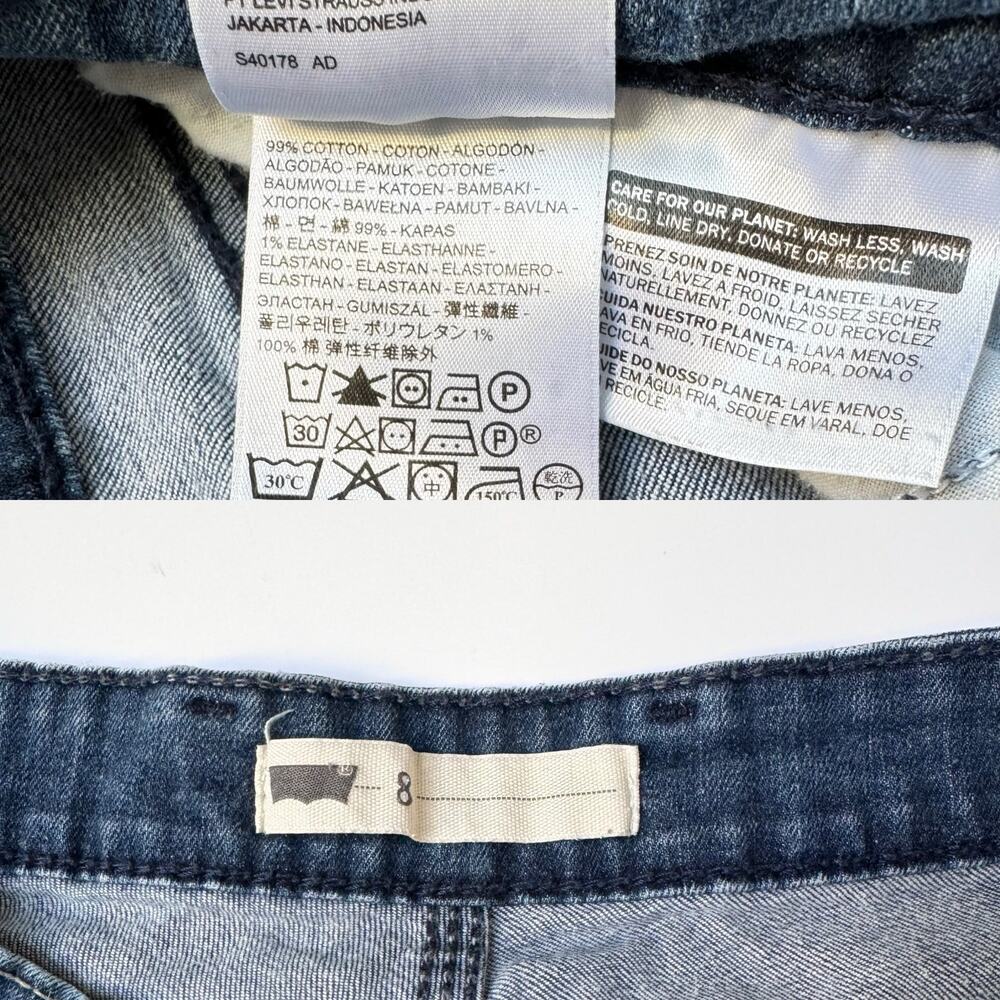 Levi's Cotton Boyfriend Capri Mid Rise Dark Wash Stretch Denim Jeans Women's 8 - Picture 11 of 11